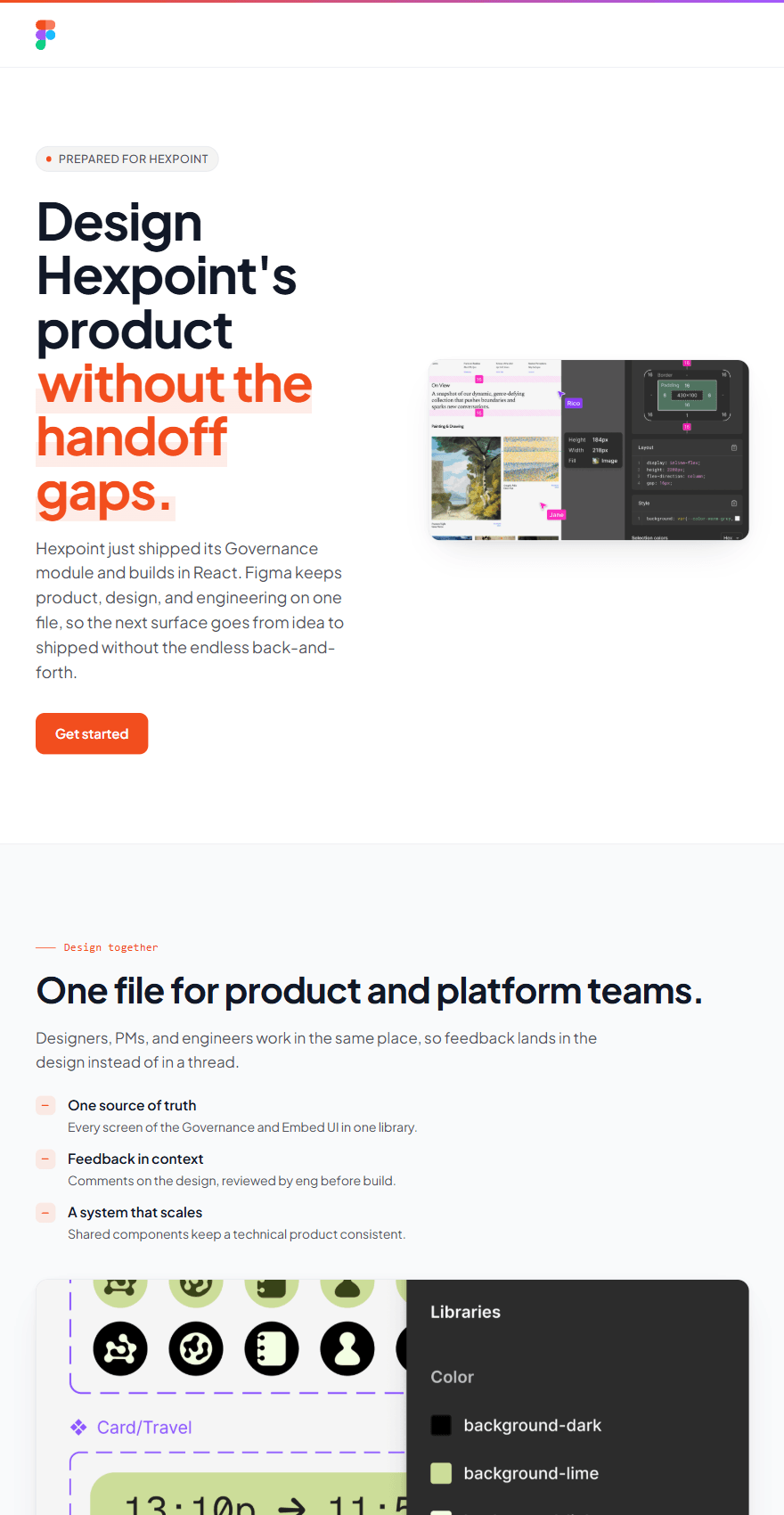 A landing page built for a prospect at Figma